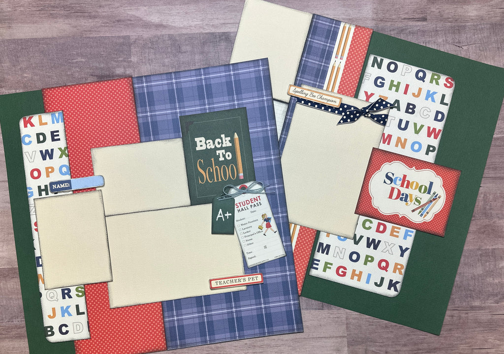Back To School, School Themed Scrapbooking Kit, 2 page