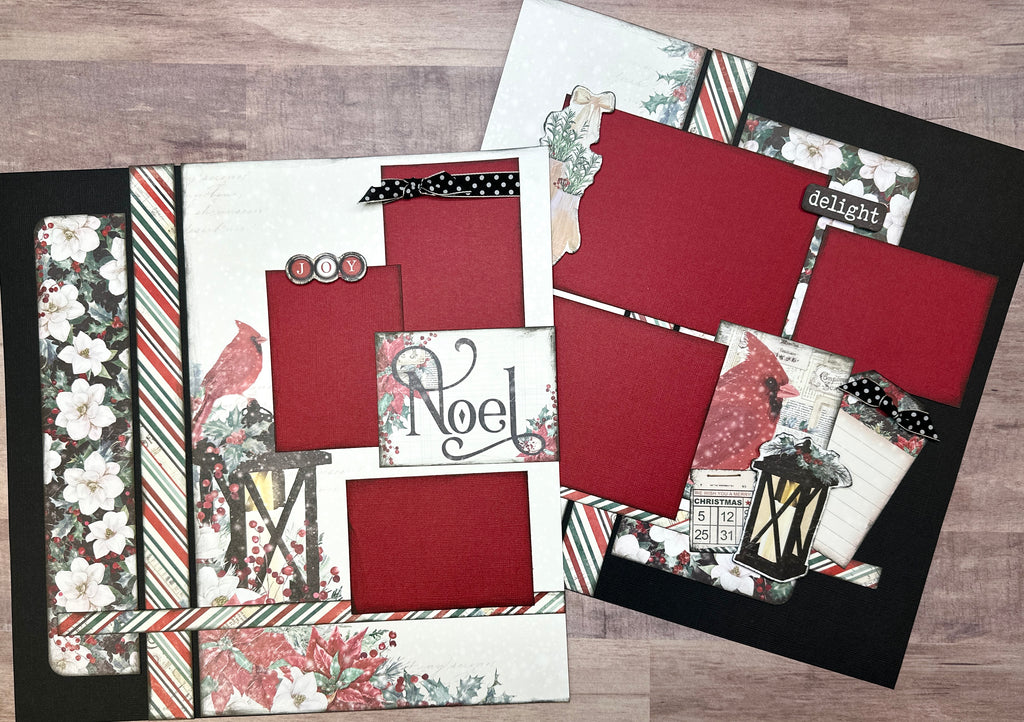 Noel - Simple Vintage, Christmas Themed  2 Page Scrapbooking Layout Kit, Simple Vintage, Christmas diy craft kit, Simple Stories
