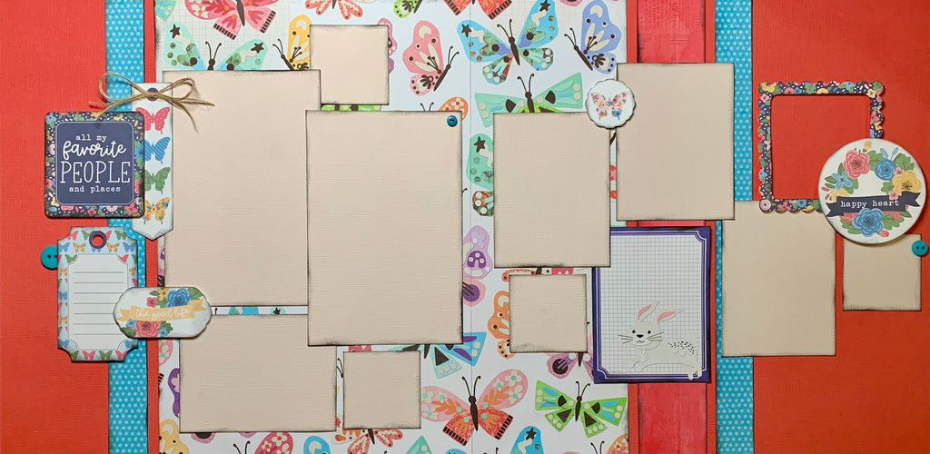 All My Favorite People And Places, General DIY 2 Page Scrapbooking Layout Kit, Vicki Boutin