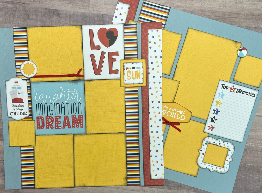 Keep Calm and Let's Go Cruise - Disney, Disney Inspired 2 page Scrapbooking layout Kit, DIY Disney craft
