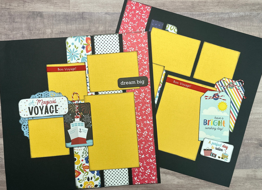 A Magical Voyage, Disney Inspired 2 page Scrapbooking layout Kit, DIY Disney craft