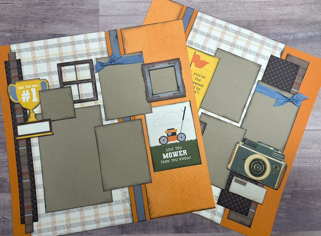 I Love You Mower Than You Know,  Dad Themed 2 Page Scrapbooking layout Kit,DIY Craft Kit , Simple Stories Father's Day