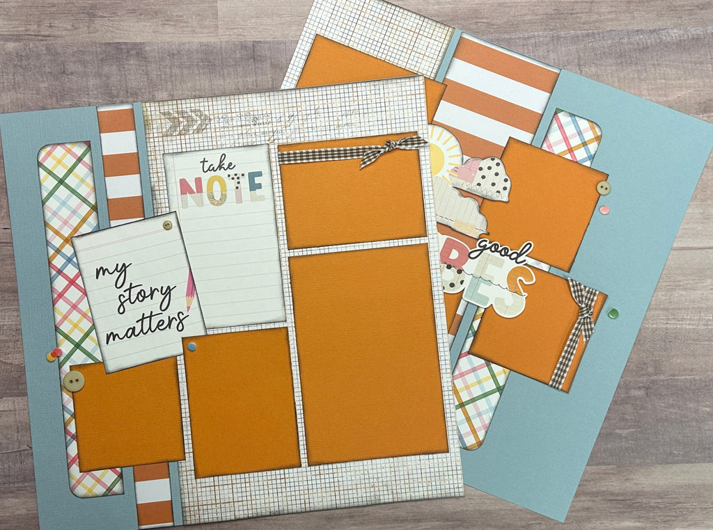 My Story Matters, 2 Page general Scrapbooking Layout Kit DIY, document life