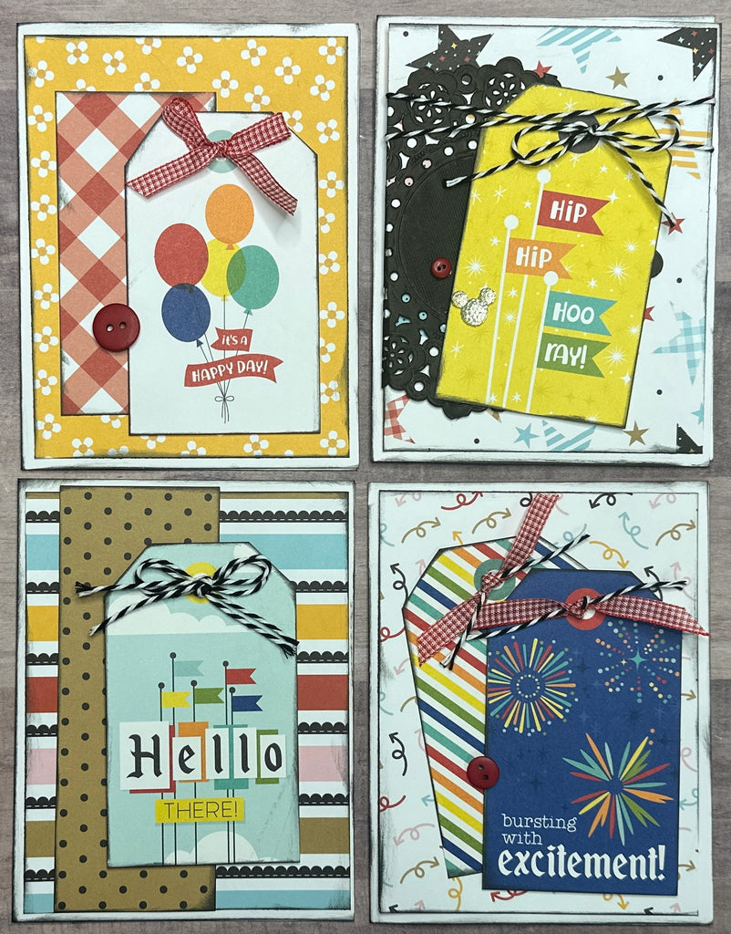 It's A Happy Day - Disney Inspired, 4 pack DIY Card Kit, Disney Inspired DIY craft kit