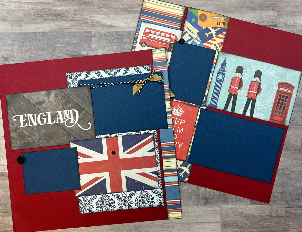 England, London - Love,Travel themed 2 page Scrapbooking Layout Kit, DIY travel scrapbook kit