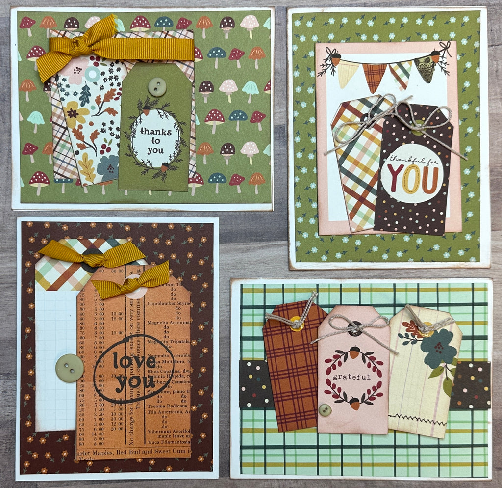 Thanks To You, Fall Themed Card Making Set, 4 pack DIY, Card Craft DIY, Fall/Autumn craft