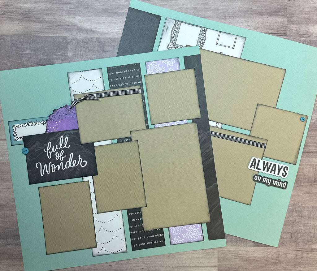 PRE-ASSEMBLED VERSION - Chase Your Dreams - Full Of Wonder, General themed 2 page scrapbooking layout, family craft