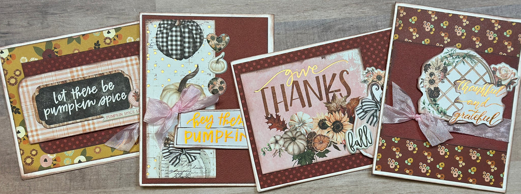 Let There Be Pumpkin Spice, Fall Themed DIY Card Kit, 4 pack DIY Card ...