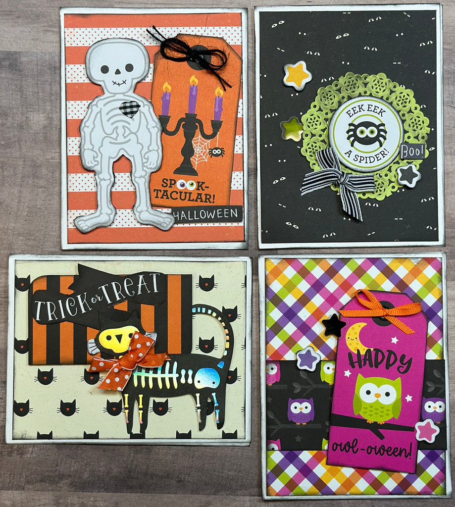 Spooktacular Halloween, Halloween Themed DIY Card Kit, 4 pack DIY Card Kit, Halloween Card Craft DIY