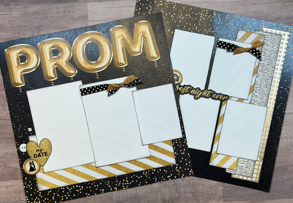 Prom- Best Night Ever, School Dance Themed DIY Scrapbooking Kit, 2 page Scrapbooking Layout Kit