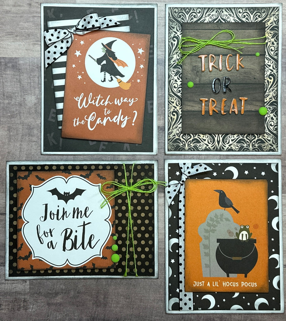 Witch Way To The Candy?, 4 pack DIY Card Kit Halloween Card Craft DIY