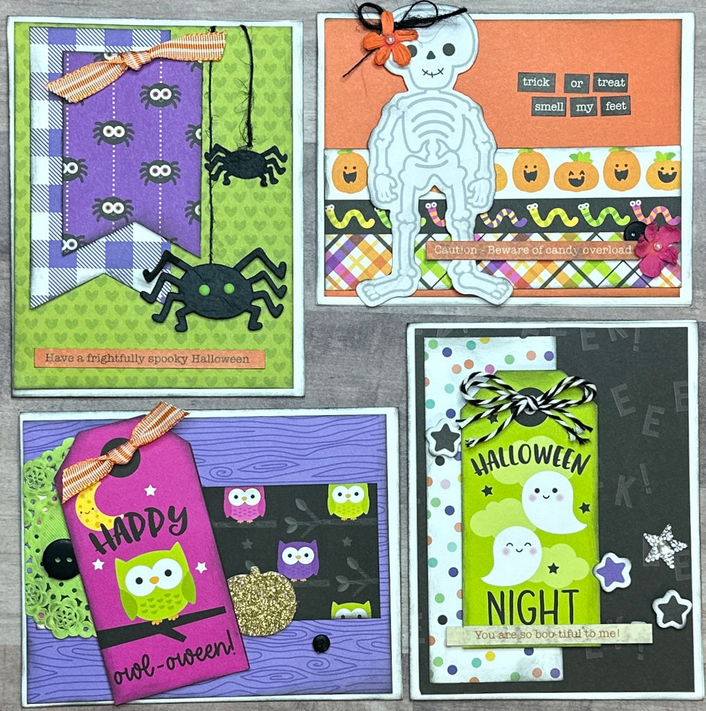 Have A Frightfully Spooky Halloween,  4 pack DIY Card Kit Halloween Card Craft DIY