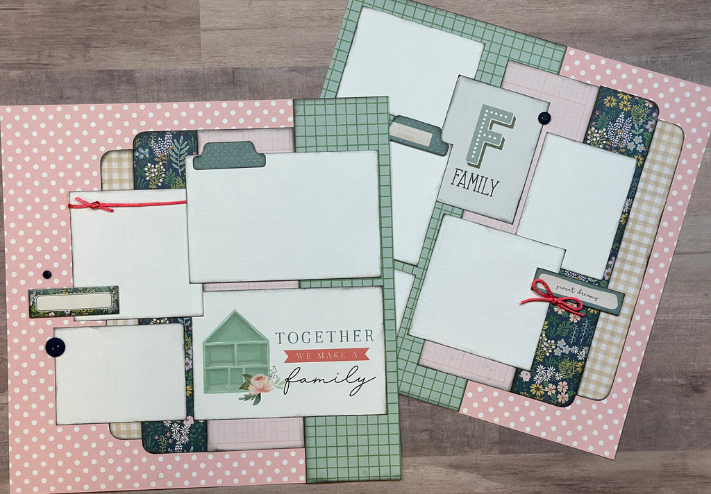 Together We Make A Family, Family Themed 2 page DIY Scrapbooking Layout Kit Page Kit, DIY Family Craft