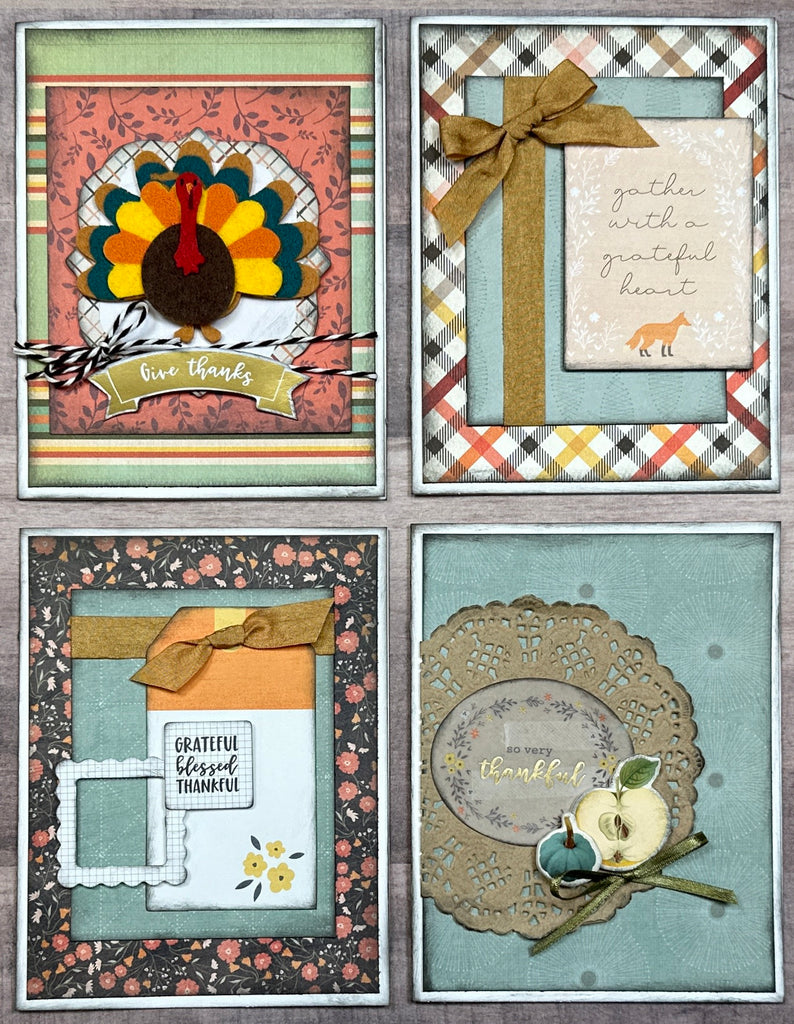 Give Thanks,  Thanksgiving Themed DIY Card Kit, 4 pack DIY Card Kit, Thanksgiving/Fall Card Craft DIY
