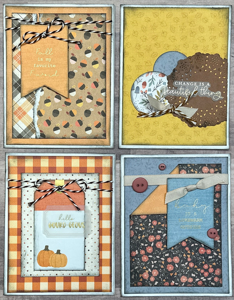 Fall Is My Favorite F Word, Fall Themed DIY Card Kit, 4 pack DIY Card Kit, Thanksgiving/Fall Card Craft DIY