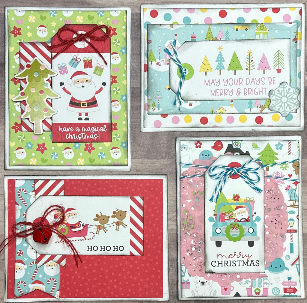 Have A Magical Christmas, Christmas themed Card Kit- 4 pack DIY Holiday Card Making Kit, Diy Christmas craft