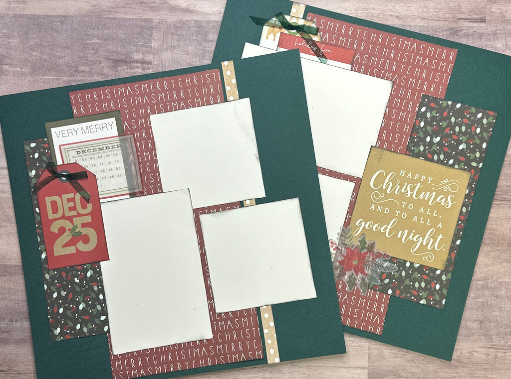 December 25th - Happy Christmas To All..., Christmas Themed  2 Page Scrapbooking Layout Kit, Christmas diy craft kit