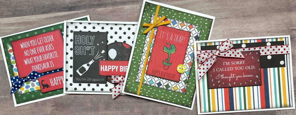 Book Birthday Cards - Set of 4