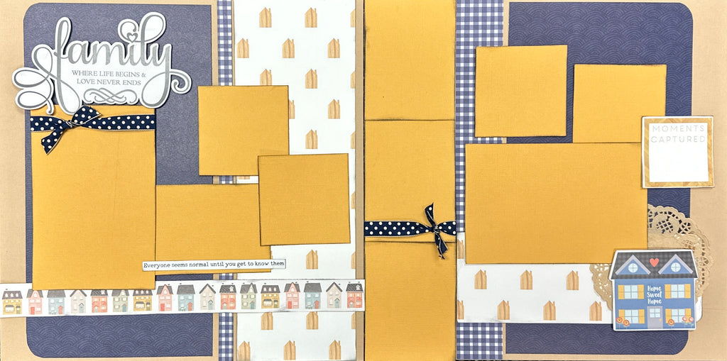 Family - Everyone Seems Normal Until You Get To Know Them, Family Themed 2 Page Scrapbooking Layout Kit, diy craft kit