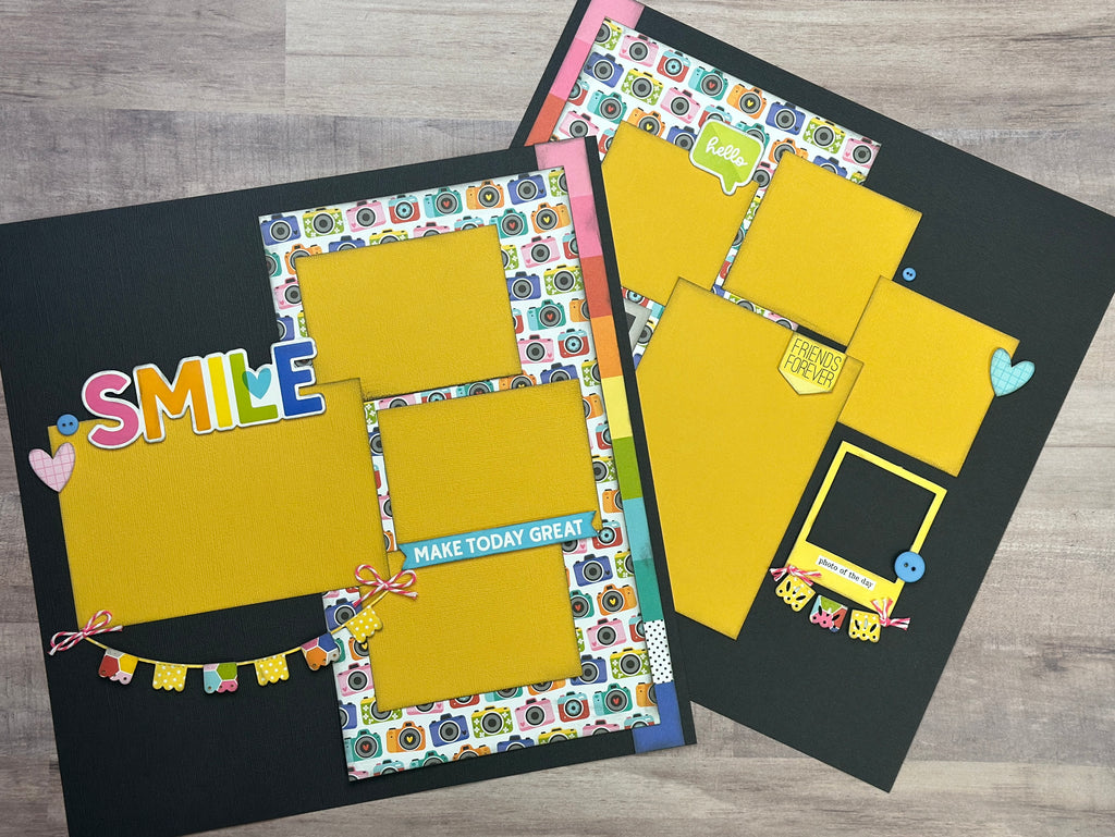 Change The World One Smile At A Time, Family Themed 2 Page Scrapbooking Layout Kit, Bella Blvd Documented