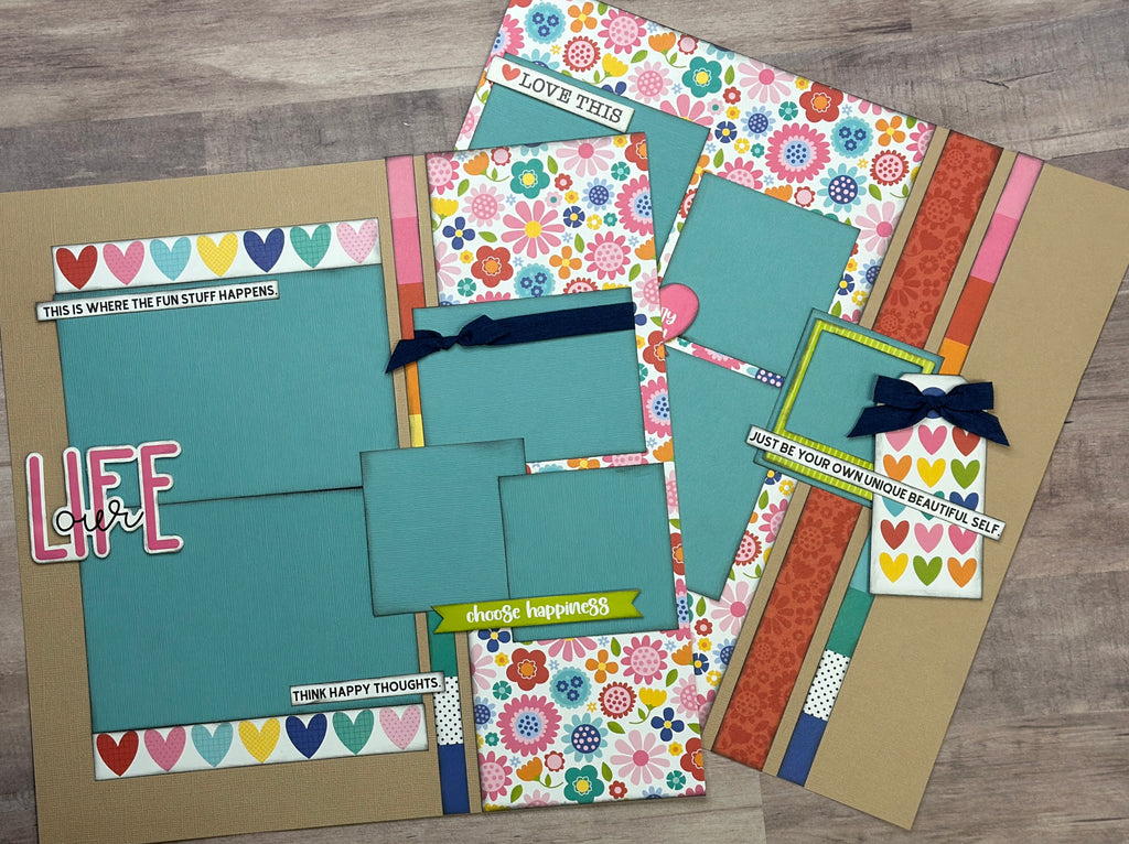 Our Life, Family Themed 2 Page Scrapbooking Layout Kit, Bella Blvd Documented