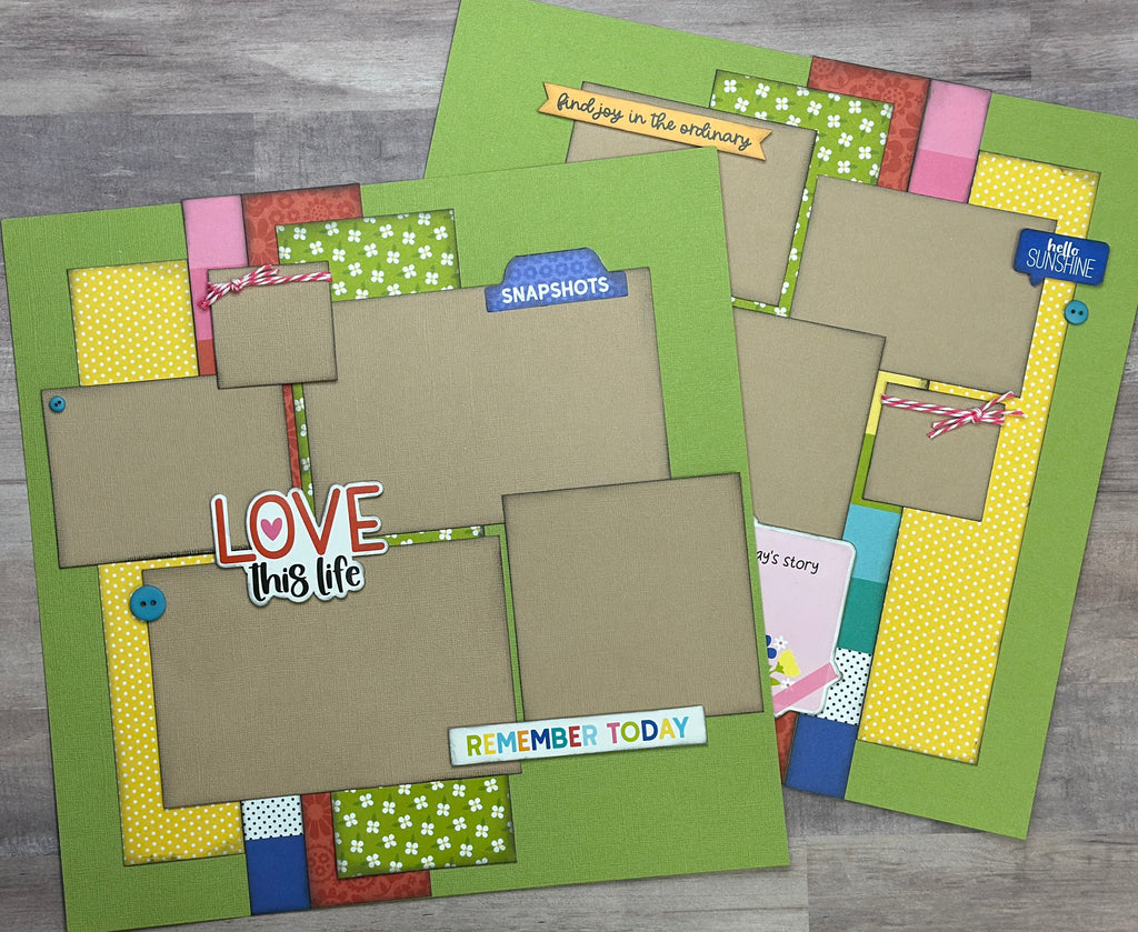 Love This Life, Family Themed 2 Page Scrapbooking Layout Kit, Bella Blvd Documented