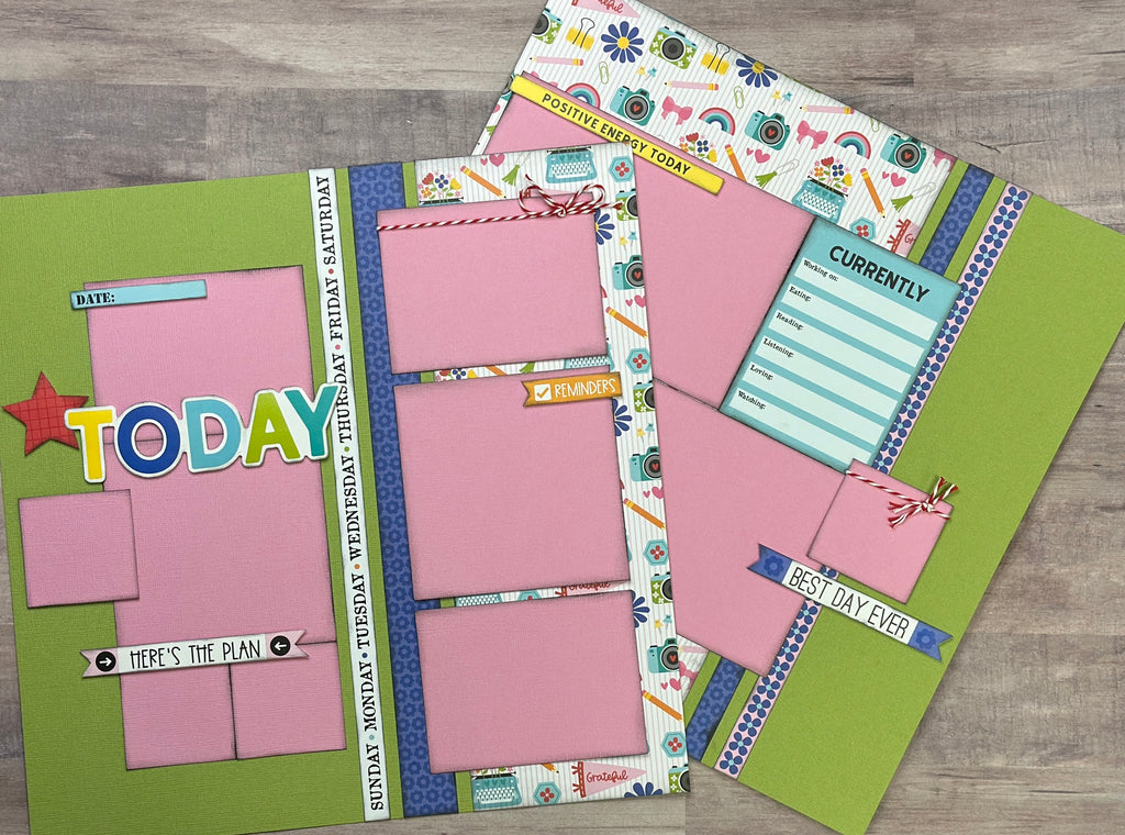 Positive Energy Today, General / Family Themed 2 Page Scrapbooking Layout Kit, Bella Blvd Documented