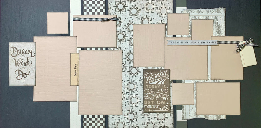 Dream It Wish It Do It, Graduation Themed 2 page scrapbooking kit, DIY scrapbooking kit