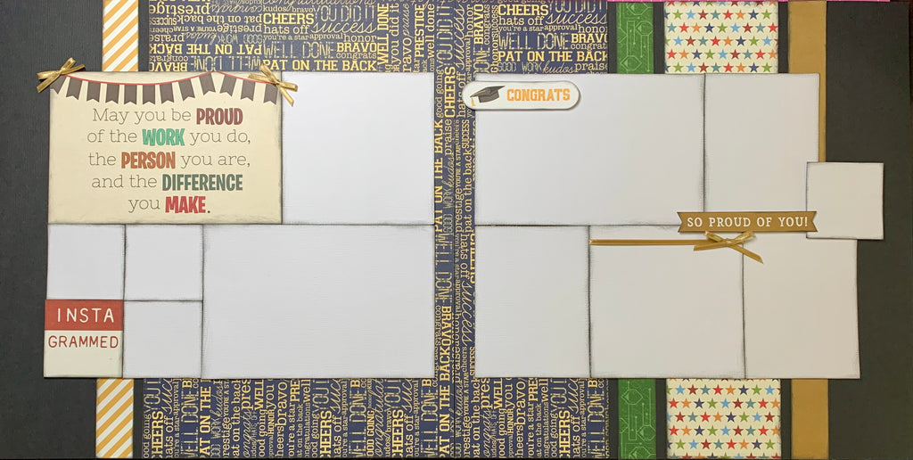 May You Be Proud Of The Work You Do..., Graduation Themed 2 page scrapbooking kit, DIY scrapbooking kit