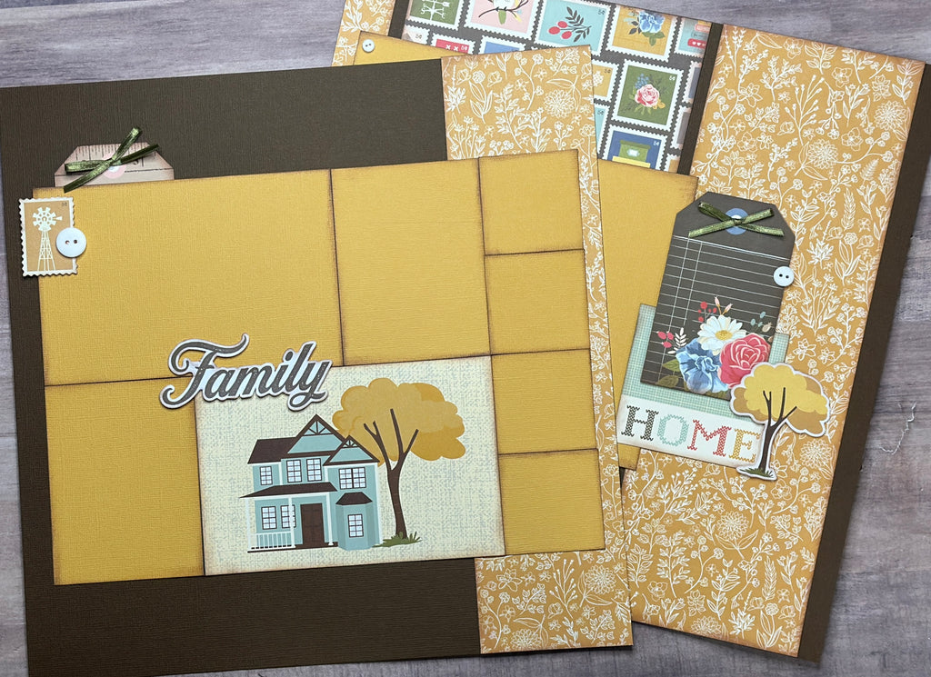 Family Home, Family Themed 2 Page Scrapbooking Layout Kit,Simple Stories Front Porch