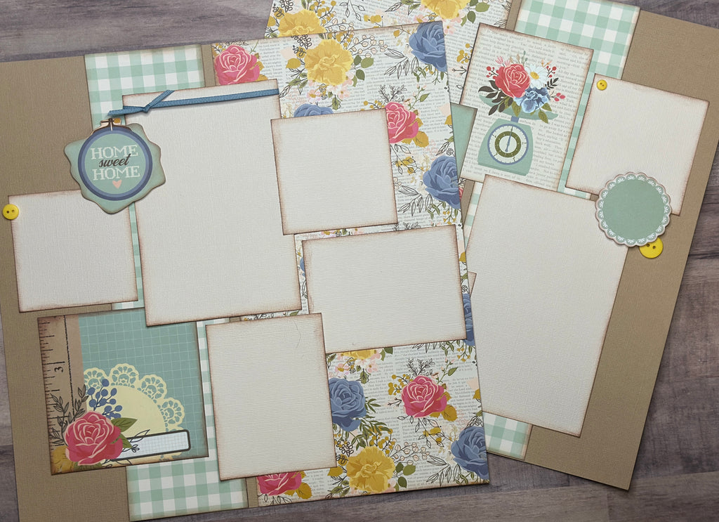 Family Is The Heart Of A Home, Family Themed 2 Page Scrapbooking Layout Kit,Simple Stories Front Porch