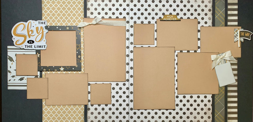 The Sky Is The Limit, Graduation Themed 2 page scrapbooking kit, DIY scrapbooking kit