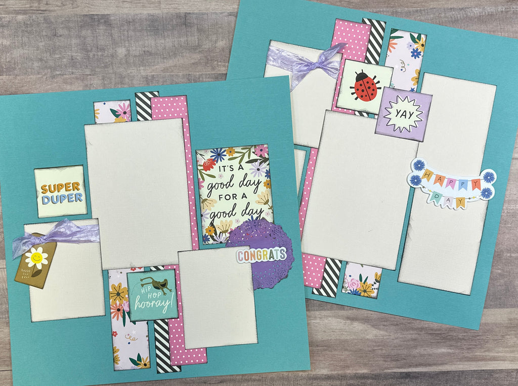 It's A Good Day For A Good Day, Birthday/Celebration Themed 2 Page Scrapbooking layout Kit, diy birthday kit