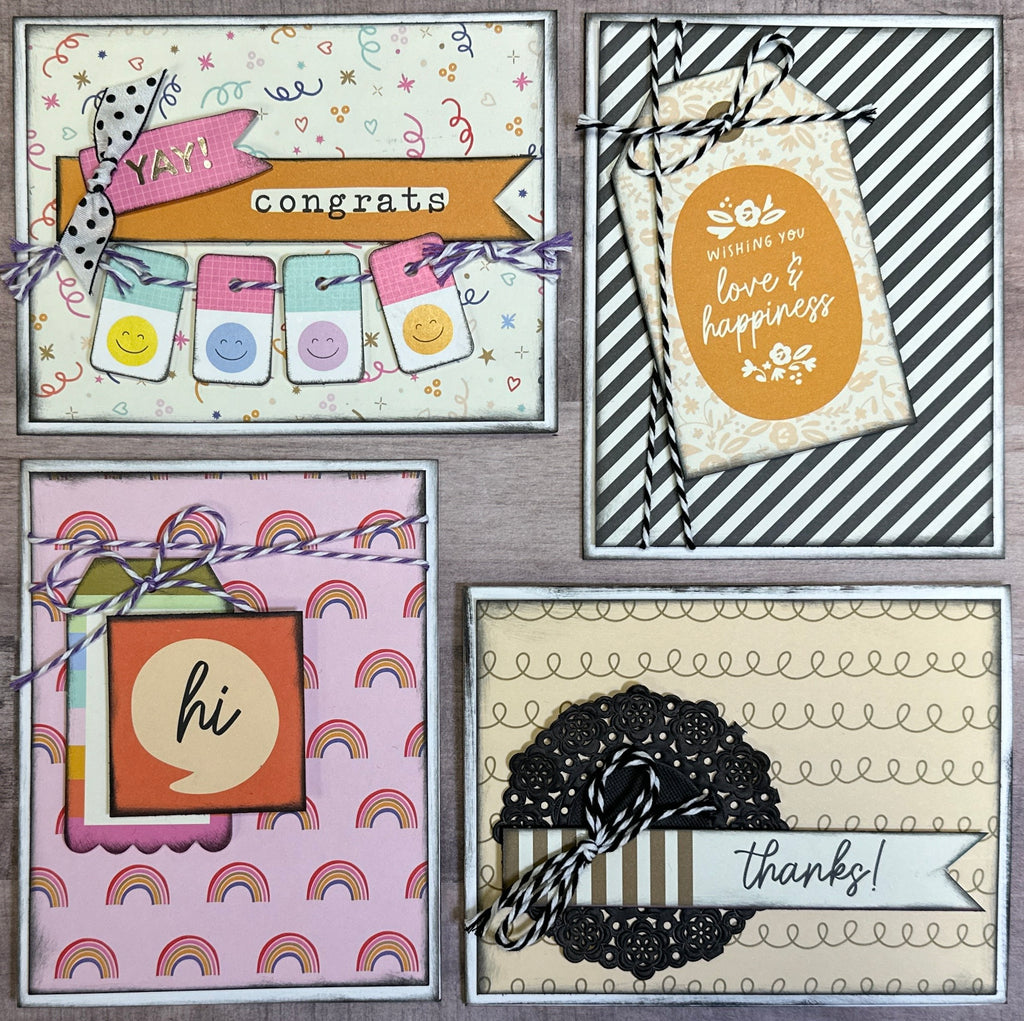 Yay Congrats! - Life Of The Party,  Thank You/Congratulation Themed Card Kit,  4 pack DIY Card Kit, Card Craft DIY