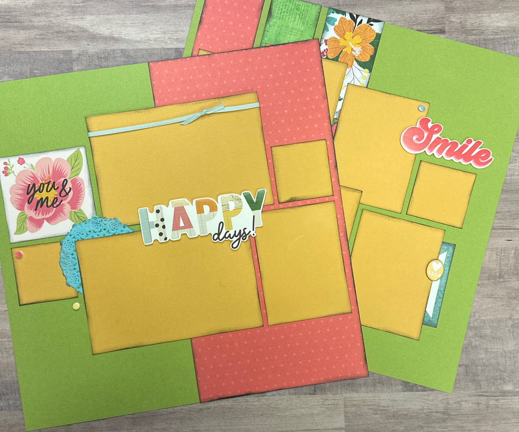 Happy Days - You And Me, General DIY 2 Page Scrapbooking Layout Kit, Vicki Boutin