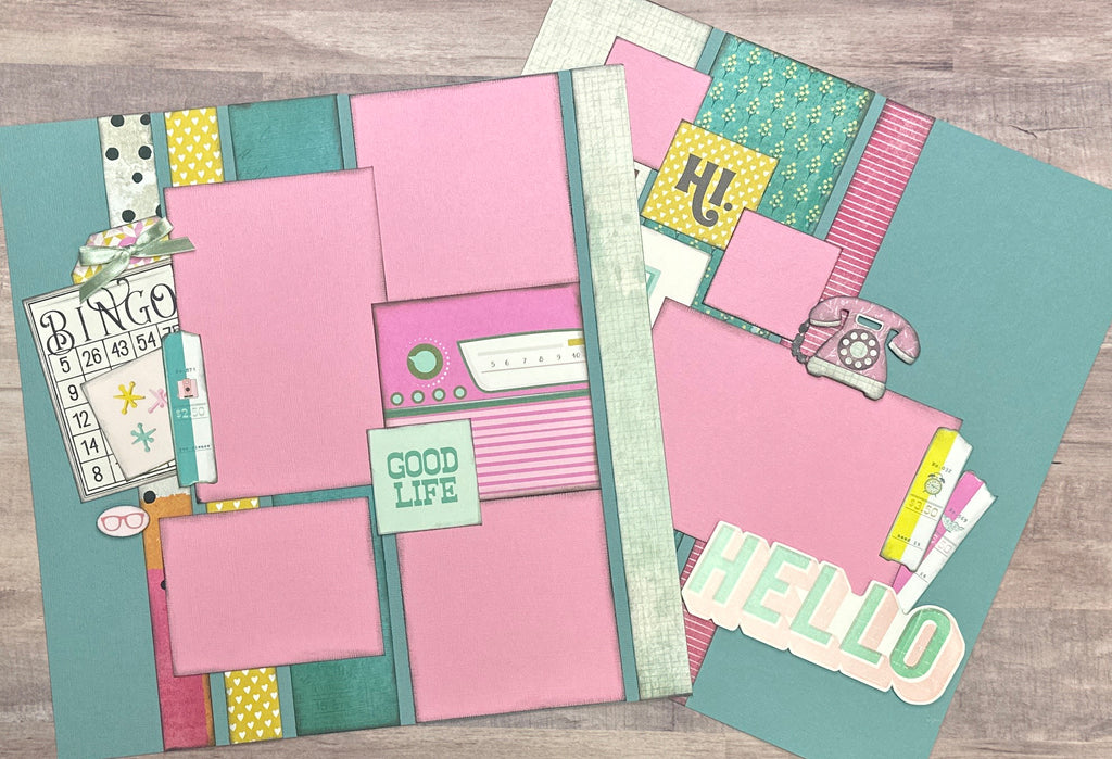 Good Life -Hello, General DIY 2 Page Scrapbooking Layout Kit, Vicki Boutin