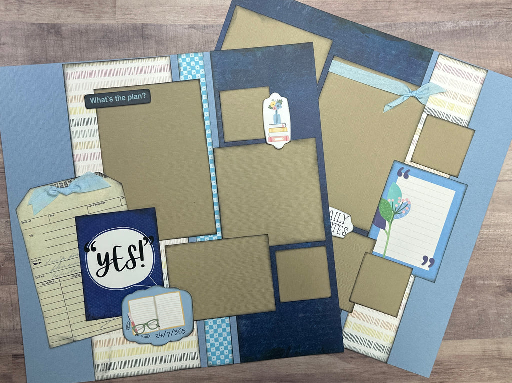 What's The Plan, General DIY 2 Page Scrapbooking Layout Kit, Vicki Boutin