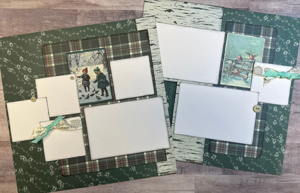 When The Weather Is Cold Keep A Warm Heart, Winter and Snow themed 2 Page Scrapbooking Layout Kit, Scrapbooking Pages winter diy craft kit snowman craft