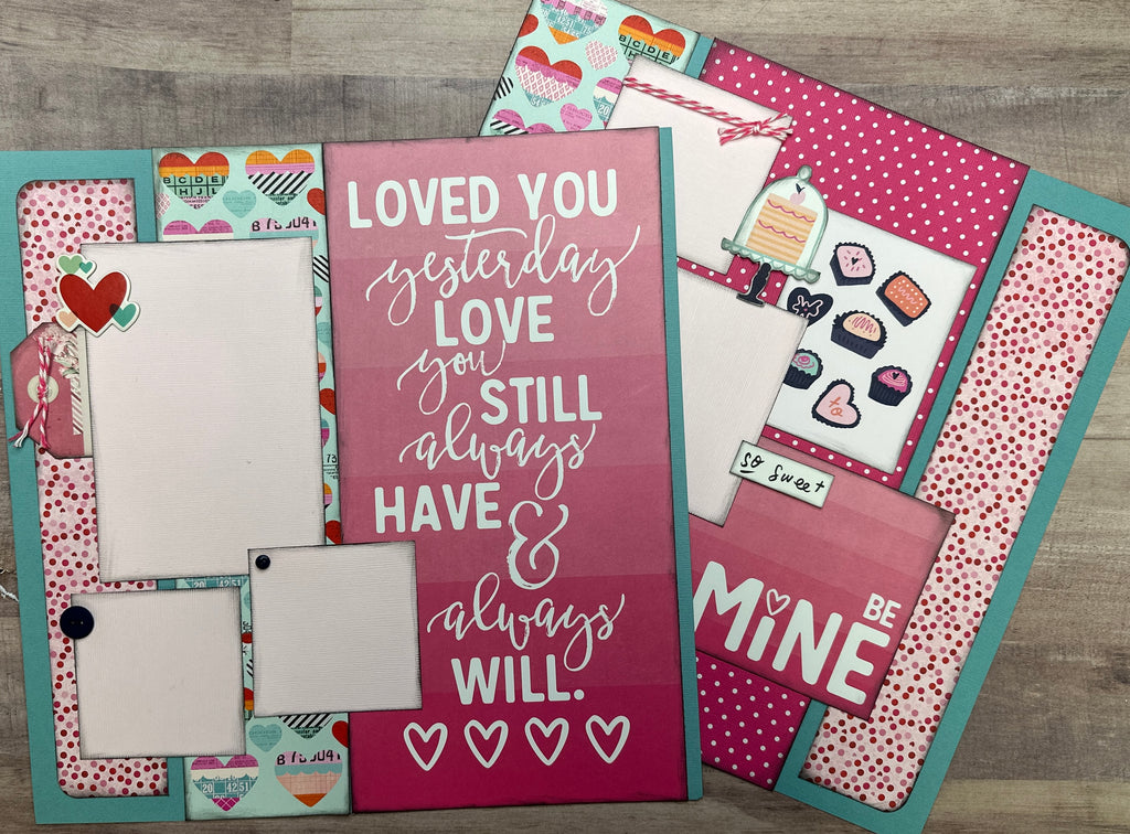 Loved You Yesterday Love You Still...,Valentine, Wedding, Love themed DIY 2 Page Scrapbooking Layout Kit, Valentine /Wedding / Love