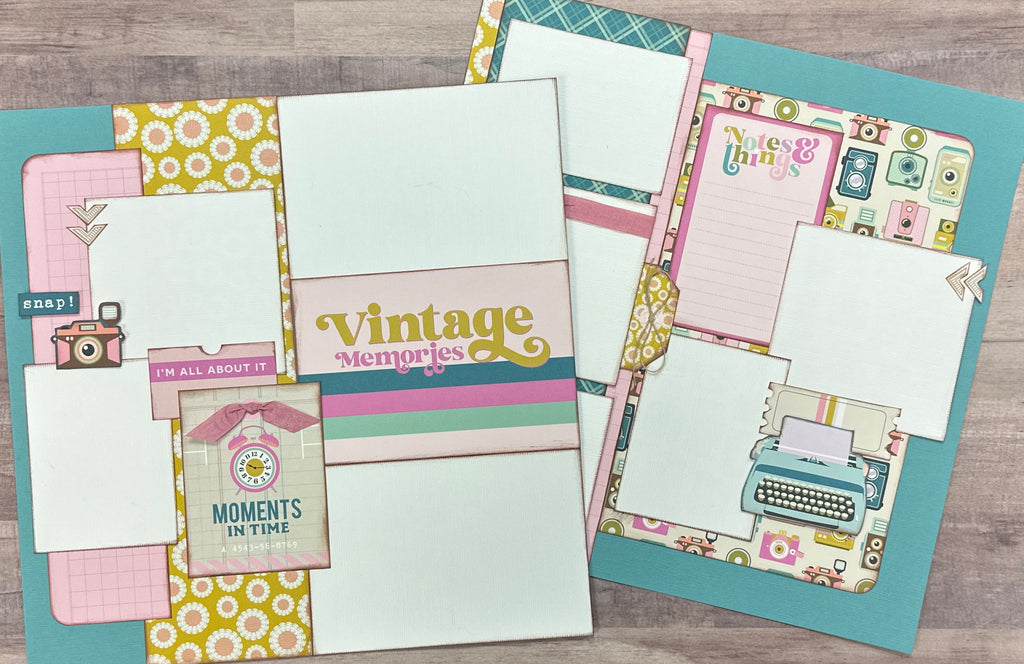 Vintage Memories, General Family Themed Scrapbooking Kit, DIY Scrapbiooking Kit, Simple Stories Flea Market