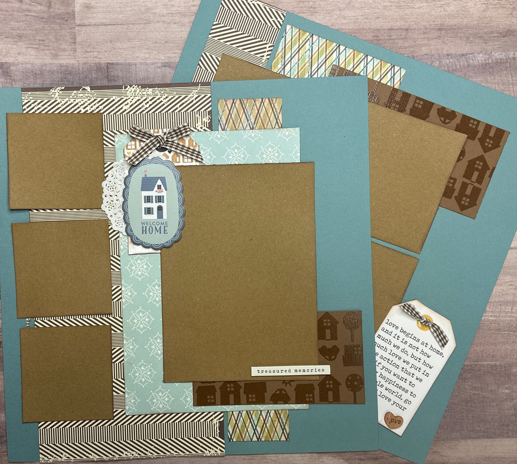 Welcome Home - Treasured Memories, Family / General DIY 2 Page Scrapbooking Layout Kit, new house craft