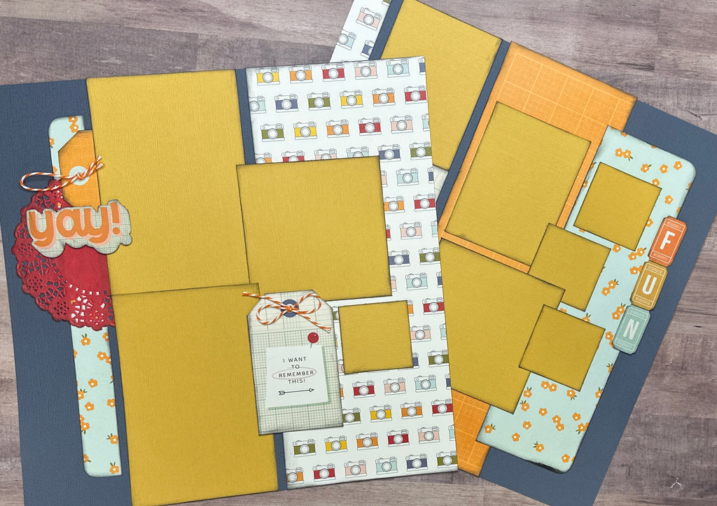 Yay - I Want To Remember This, General / Family Themed 2 Page Scrapbooking Layout Kit, Simple Stories For The Record