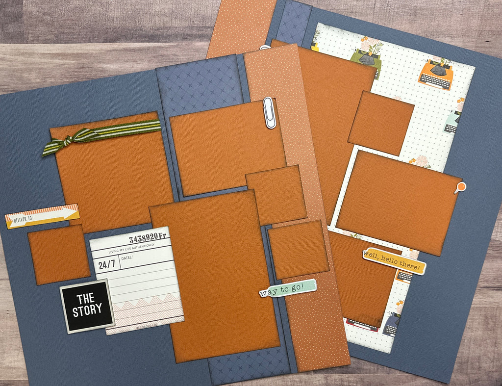 The Story - Take Note, General / Family Themed 2 Page Scrapbooking Layout Kit, Simple Stories For The Record