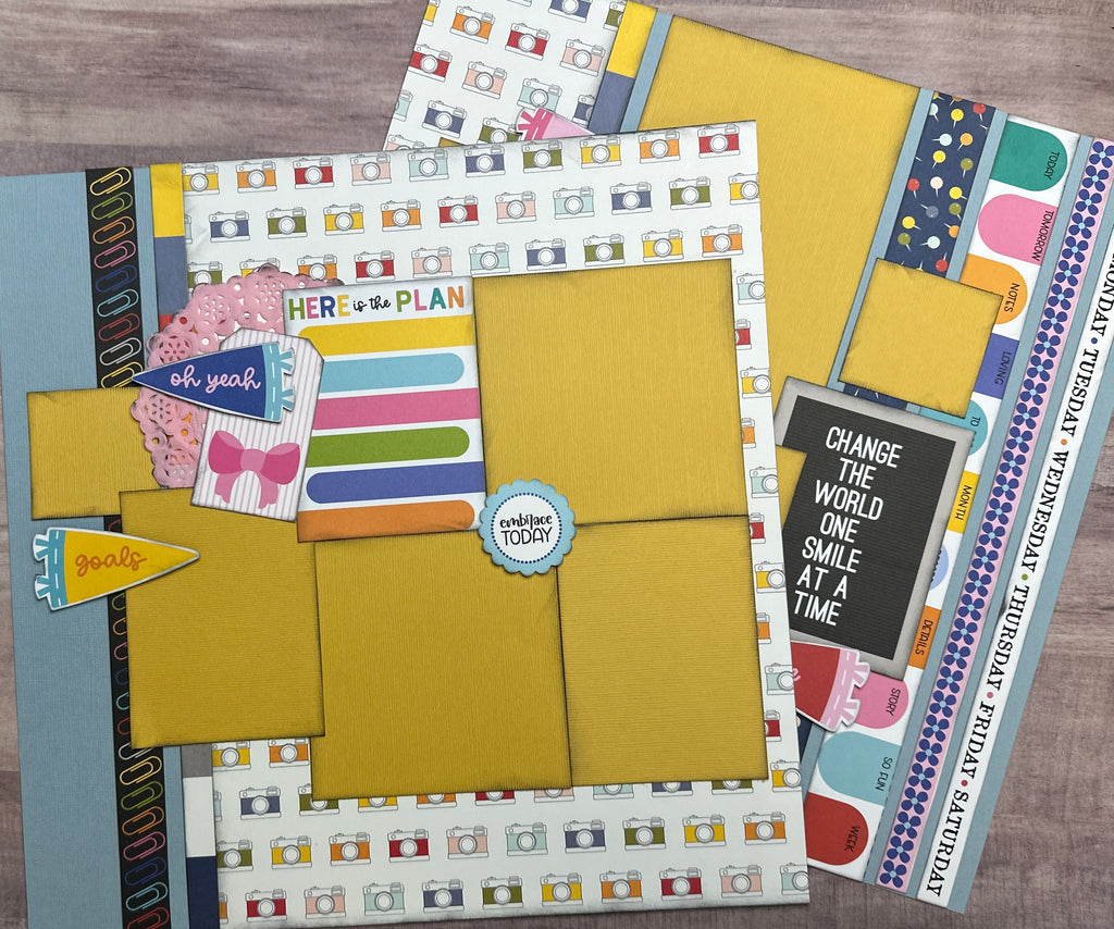 Embrace Today, General / Family Themed 2 Page Scrapbooking Layout Kit, Simple Stories For The Record
