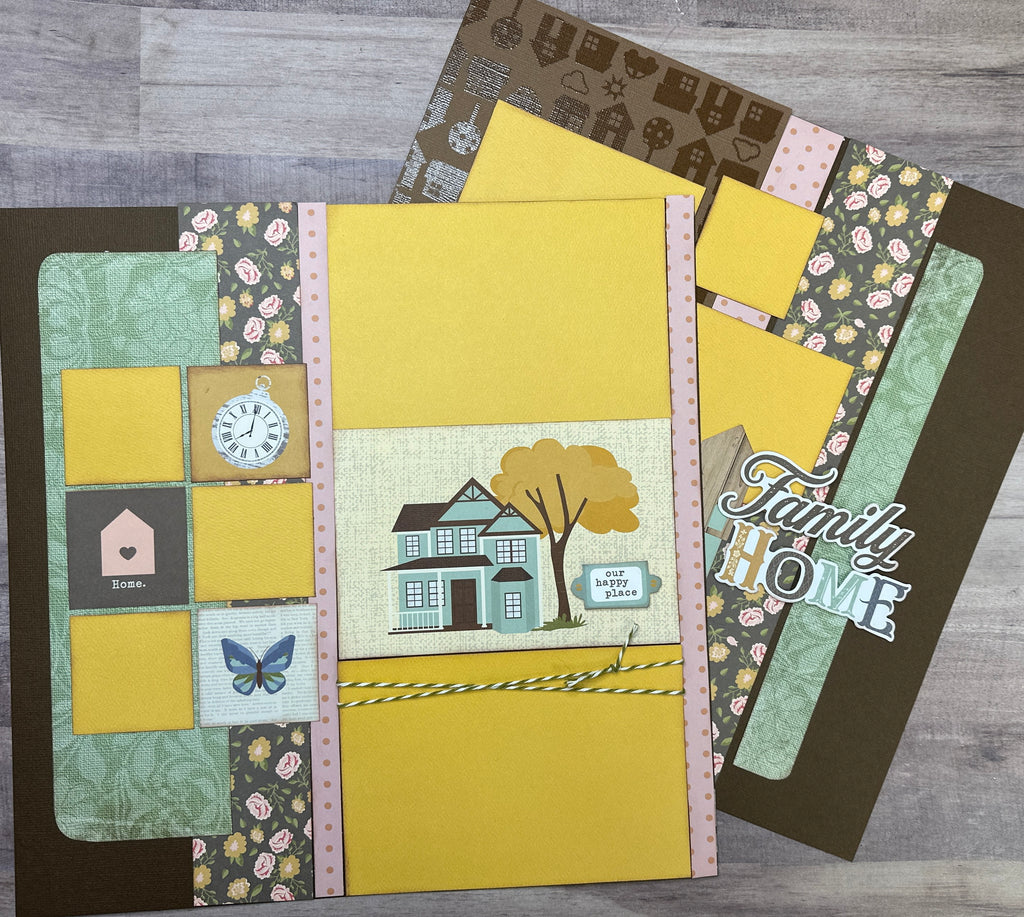 Our Happy Place - Family Home, Family Themed 2 Page Scrapbooking Layout Kit,Simple Stories Front Porch