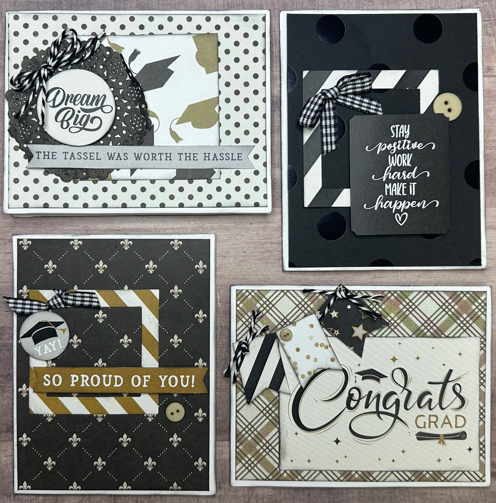 Stay Positive - Work Hard - Make It Happen, Graduation Themed DIY Card Making Kit, graduation craft kit
