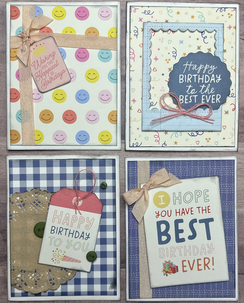 Happy Birthday To The Best Ever,  Birthday Card Making Set, 4 pack DIY Card Kit birthday Card Craft DIY