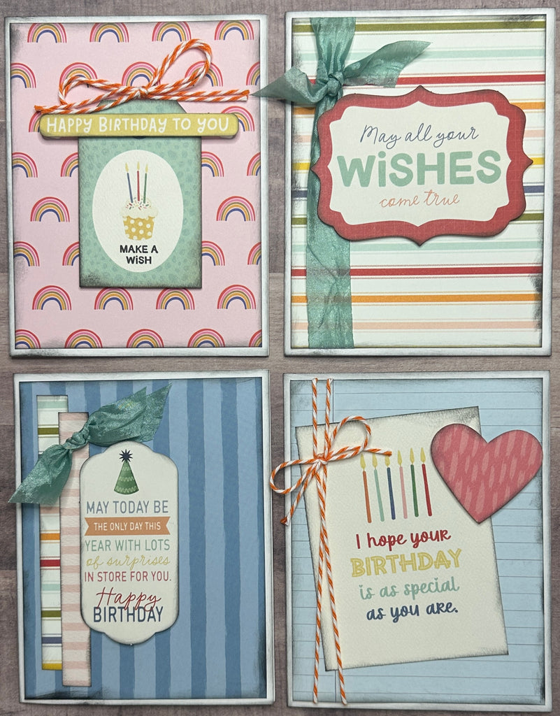 May Today Be The Only Day This Year With Lots Of Surprises,  Birthday Card Making Set, 4 pack DIY Card Kit birthday Card Craft DIY