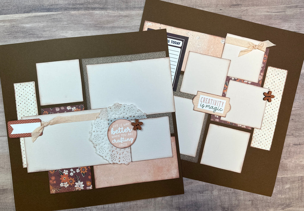 Life Is Better When You Are Crafting - Facts!, Crafting/general Themed 2 page DIY Scrapbooking Layout Kit Page Kit, DIY Family Craft