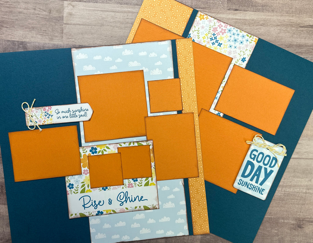 So Much Sunshine In One Little Soul,  Summer themed 2 Page Scrapbooking Layout Kit DIY,  DIY Summer scrapbook, Echo Park - You Are My Sunshine